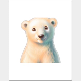 Cute Polar Bear Drawing Posters and Art